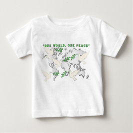 Camiseta Teto do Mapa Mundial da Dove da Paz do Bebê