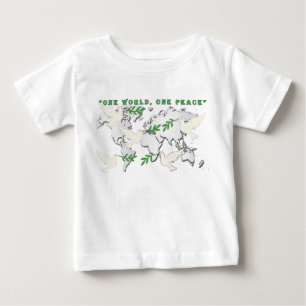 Camiseta Teto do Mapa Mundial da Dove da Paz do Bebê