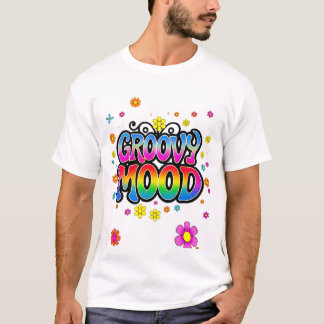 Camiseta Teto do Modo Ícone da Flor do Groovy