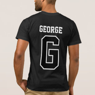Camiseta Teto do Monograma Personalizado Branco Negro para 