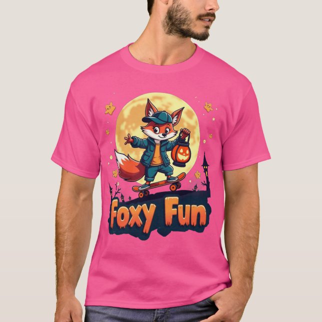 Camiseta Teto do Skate de Halloween do Foxy Fun (Frente)