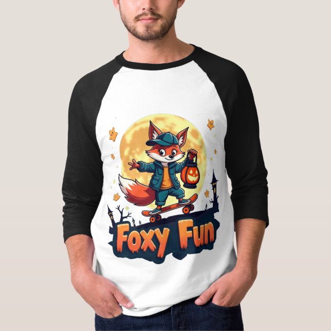 Camiseta Teto do Skate de Halloween do Foxy Fun (Frente)