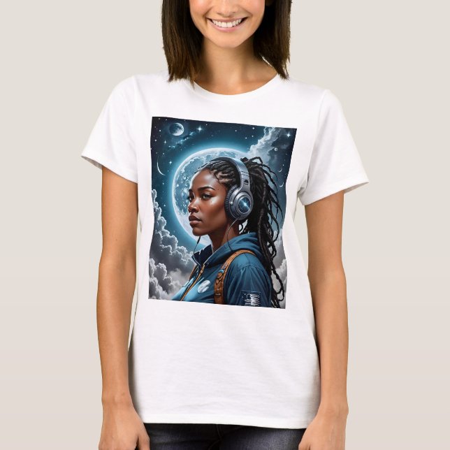 Camiseta Teto Espacial Sci-Fi Do Sonhador Cósmico (Frente)