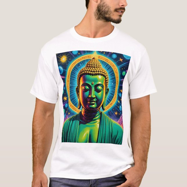 Camiseta Teto Espiritual do Iluminismo Buda Cósmico (Frente)