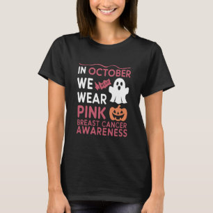 Camiseta Teto Fantasma do Cancer de Mama Rosa de outubro