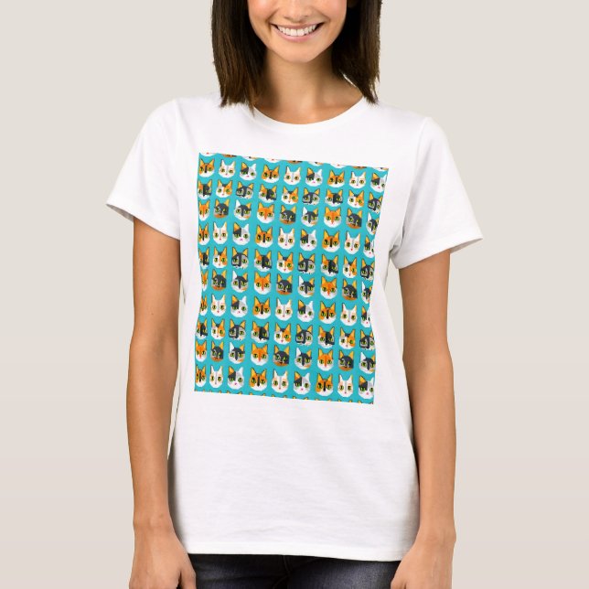 Camiseta Teto Gato Pixelado (Frente)