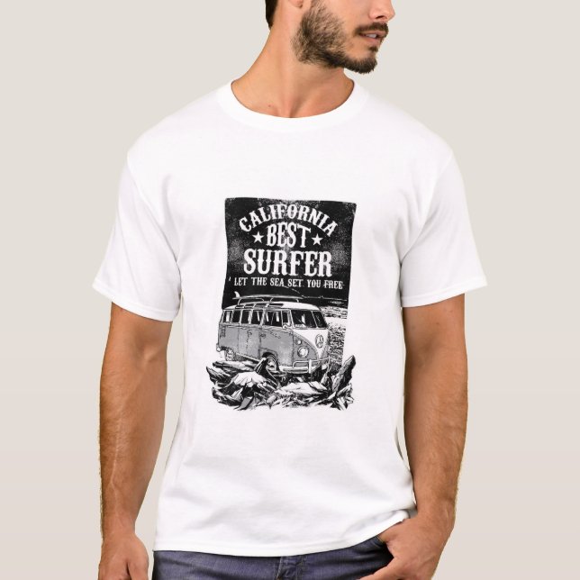 Camiseta Teto Gráfico da Melhor Surfer da Califórnia (Frente)