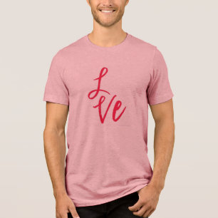 Camiseta Teto Gráfico de Fundo Rosa "Amor"