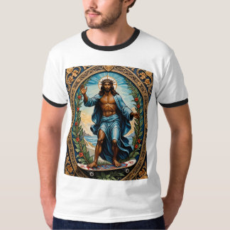Camiseta Teto Gráfico de Ícones Sagrados de Skateboard Jesu