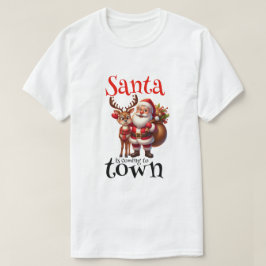Camiseta Teto Gráfico de Natal de papais noeis
