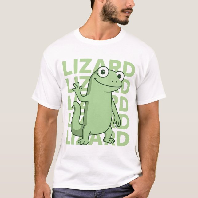 Camiseta Teto Gráfico de Répteis de Gecko Verde-Cons para A (Frente)