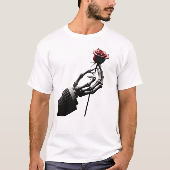 Camiseta Teto gráfico - design divertida de um esqueleto se (Frente)