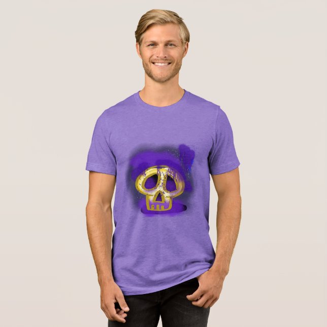 Camiseta Teto Gráfico do Crânio de Pintura de Pulverização  (Frente Completa)