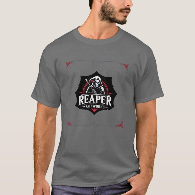 Camiseta Teto Gráfico do Crânio do Grim Reaper (Frente)