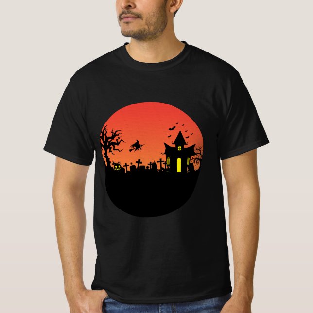 Camiseta Teto Gráfico do Estilo da Rua Negra (Frente)