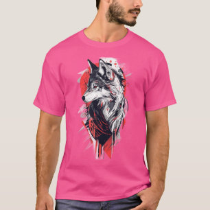 Camiseta Teto Gráfico do Lobo Negrito - Rosa Vibrante