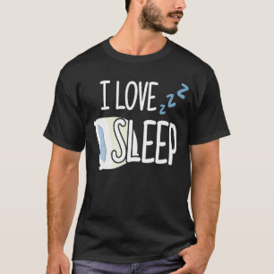 Camiseta Teto Gráfico Eu Adoro Dormir Humor Engraçado