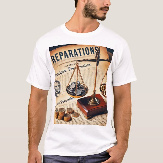 Camiseta Teto gráfico "Reparações" (Frente)