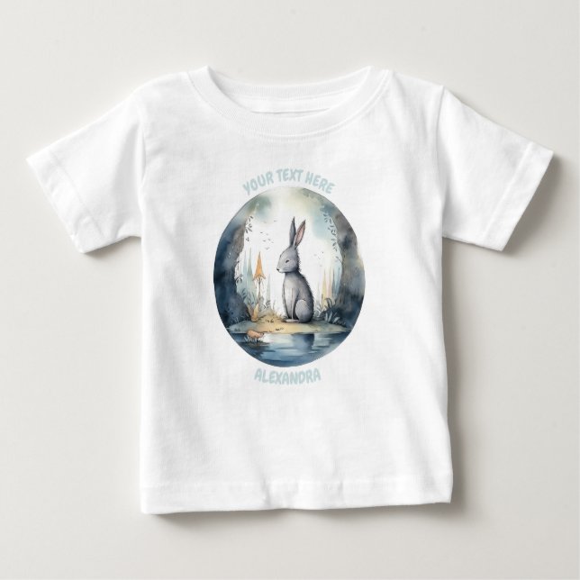 Camiseta Teto Personalizado Do Coelho Bebê (Frente)