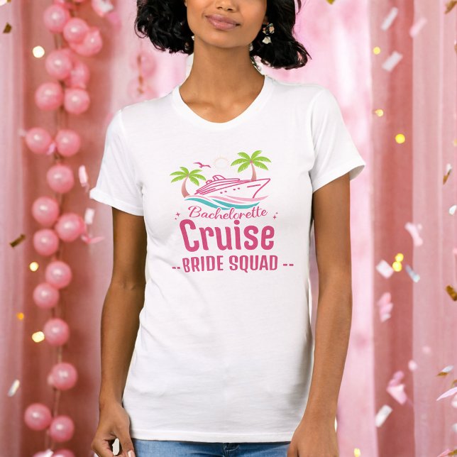 Camiseta Teto Pink Bachelorette Cruise Bride Squad (Criador carregado)