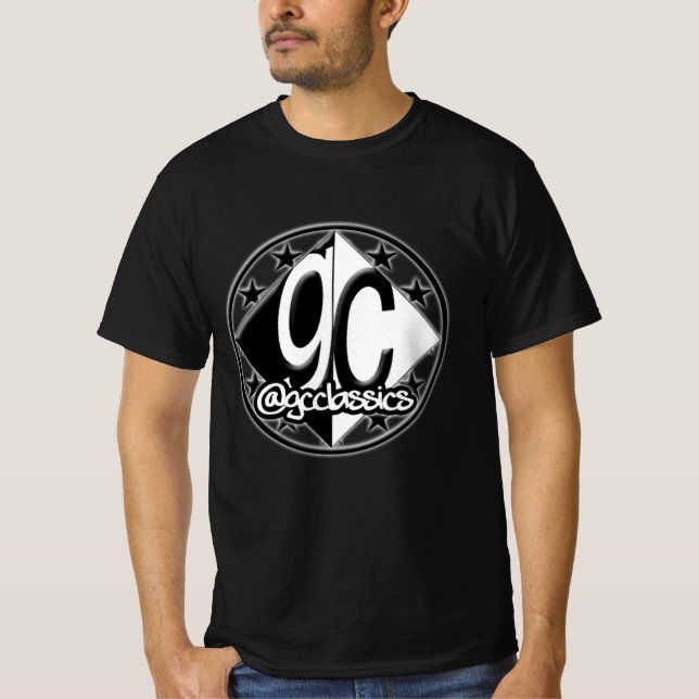Camiseta Teto Preto do Logotipo Clássico GC (Frente)
