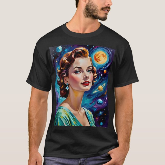 Camiseta Teto Retro Futurístico De Beleza Cósmica (Frente)