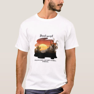 Camiseta Teto Sunset do Deserto Vibrante para Homens