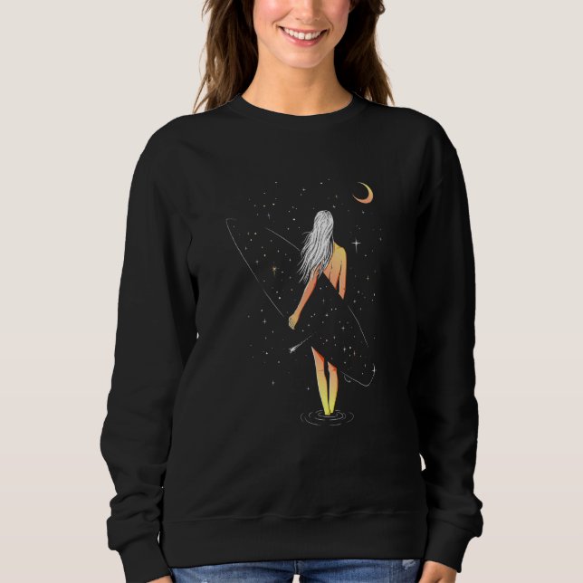 Camiseta Teto Surfista Espacial da Mulher (Frente)