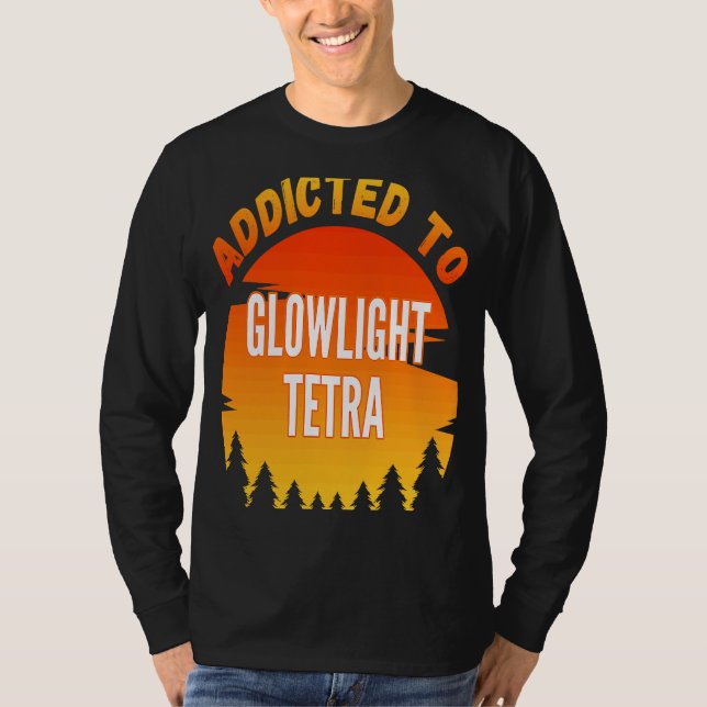 Camiseta Tetra de Luz Luminosa de Pesca Viciada em Luz Lent (Frente)