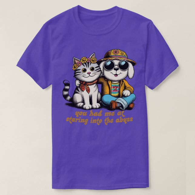 Camiseta Teve-Me A Olhar Para O Abismo (Frente do Design)