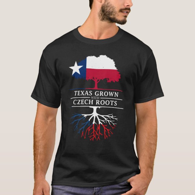 Camiseta Texan crescido com raizes checas (Frente)