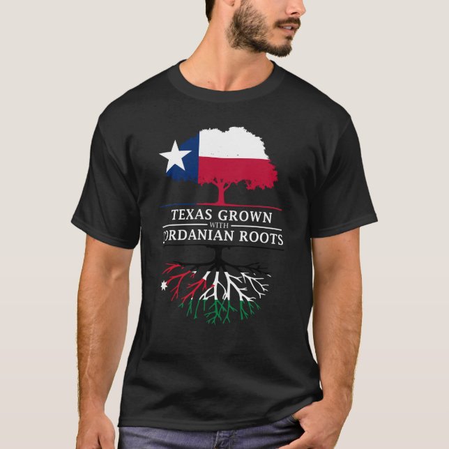 Camiseta Texan crescido com raizes jordanas (Frente)