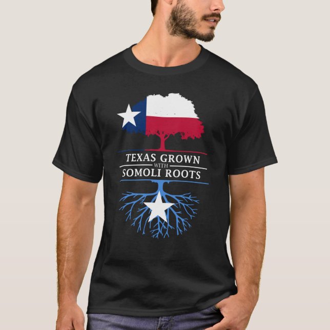 Camiseta Texan crescido com raizes somalianas (Frente)