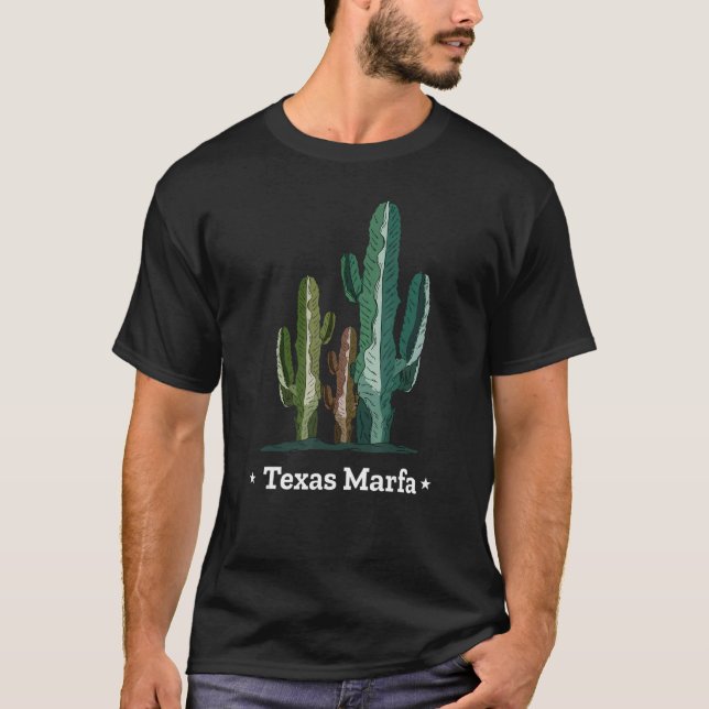 Camiseta Texan Desert Cactus E Texas Marfa (Frente)