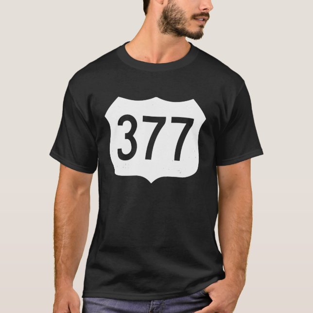 Camiseta Texas 377 Road Sign (Frente)
