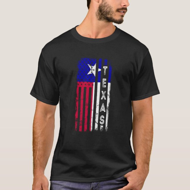 Camiseta Texas American Flag Home State Texas Flag (Frente)