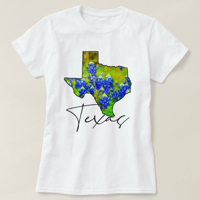 Camiseta Texas Bluebonnets Estado do Texas Arte Refinada (Frente do Design)