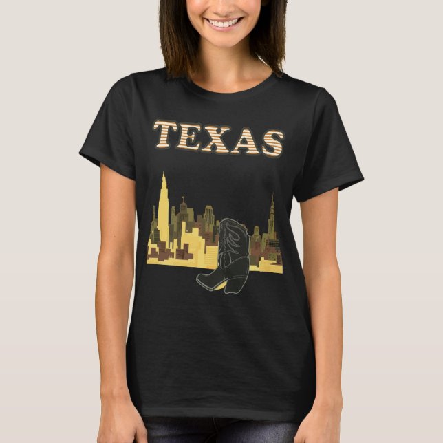 Camiseta Texas Boots Skyline Gold Travel (Frente)