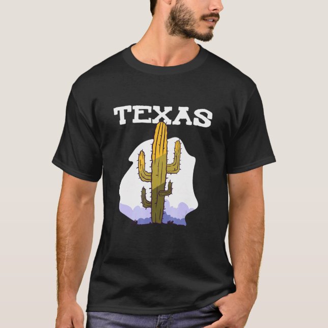 Camiseta Texas Cactus Retro Country name (Frente)