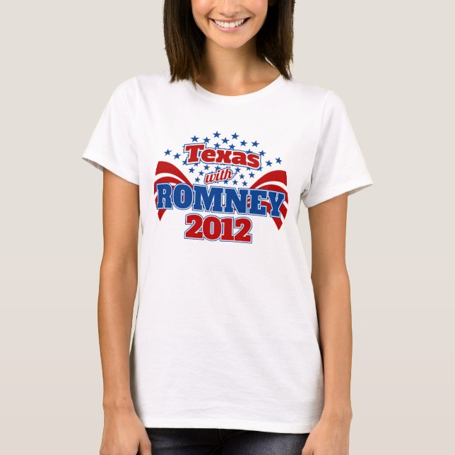 Camiseta Texas com Romney 2012 (Frente)