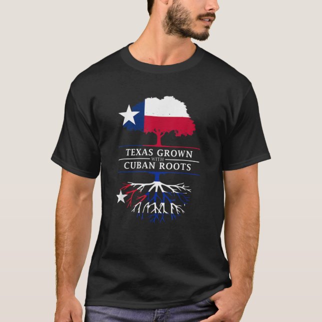 Camiseta Texas cresceu com orgulho cubano de raízes (Frente)