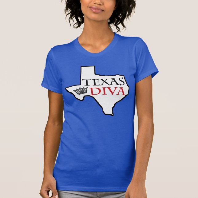 Camiseta Texas Diva - G.R.I.T. - Raparigas Criadas No Texas (Frente)