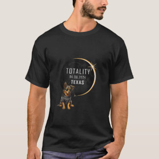 Camiseta TEXAS Eclipse Solar Total 2024 Óculos Cachorros En