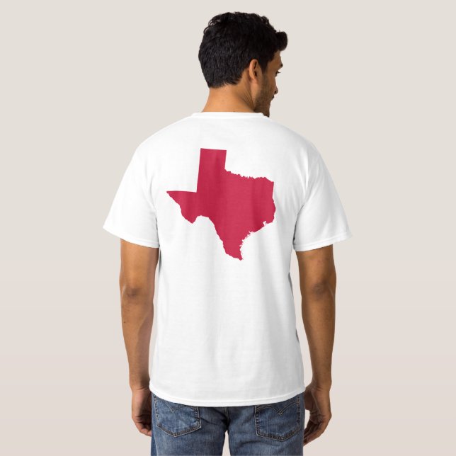 Camiseta Texas em Vermelho (Parte Traseira Completa)