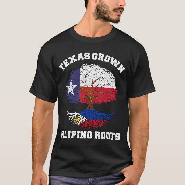 Camiseta Texas Filipinas Texan Filipino Texas cultivado Fil (Frente)