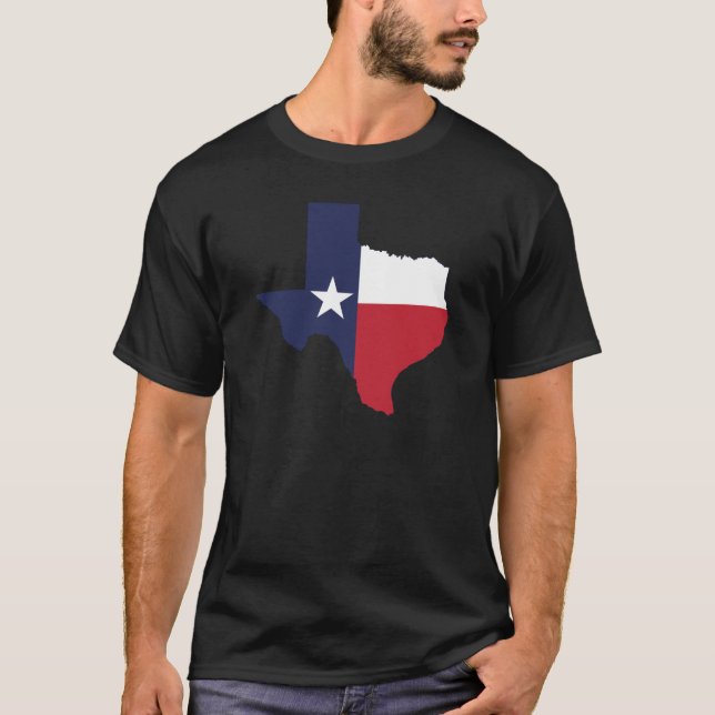 Camiseta Texas Flag Map Men's Black (Frente)