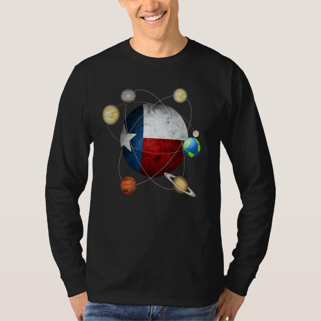 Camiseta Texas Flag Texas And The Solar System (Frente)
