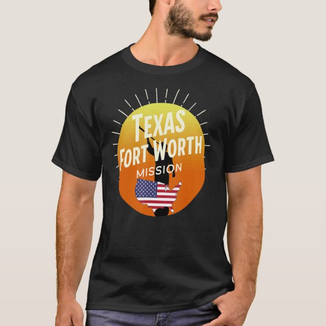 Camiseta Texas Fort Worth Mormon LDS Mission Missionário CT (Frente)