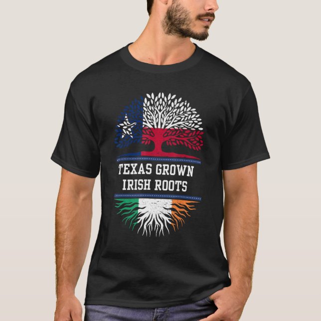 Camiseta Texas Grown with Irish Roots - Irlanda (Frente)
