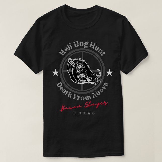 Camiseta Texas Helicopter Hog Hunting Classic TSirt (Frente do Design)